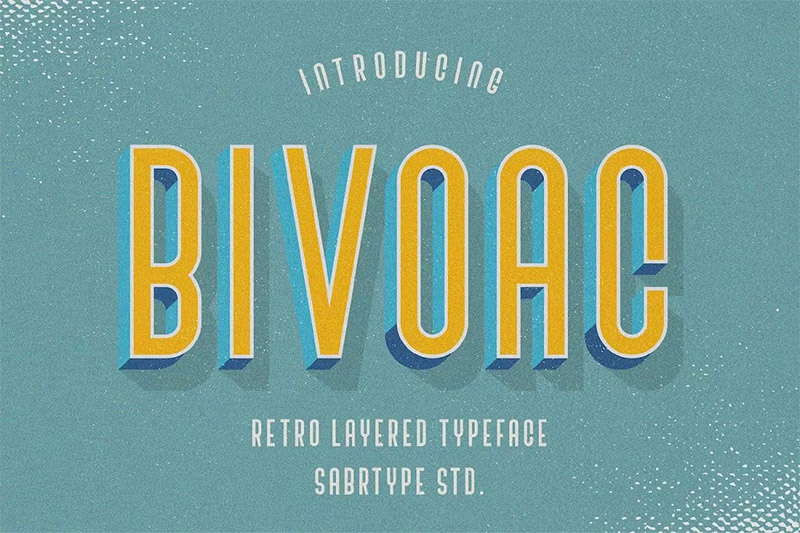 Bivoac - Retro 3D Typeface