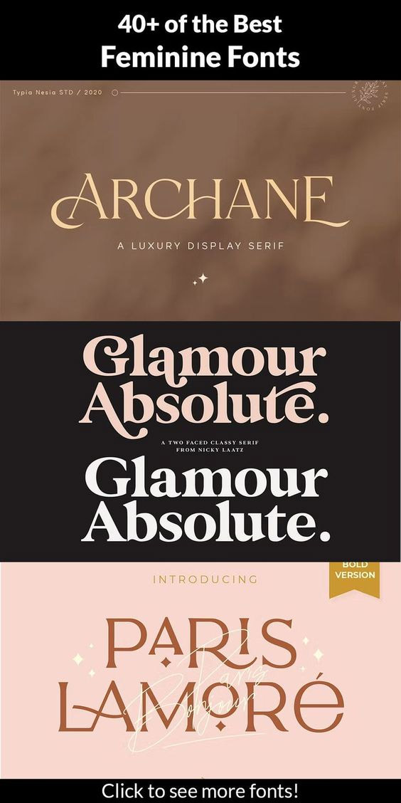 40+ of the Best Feminine Fonts