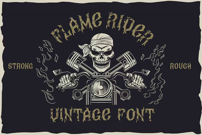 Flame Rider - Vintage Biker Font