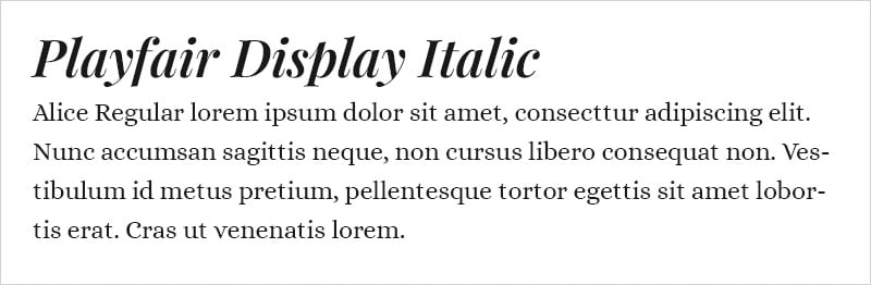 Playfair Display and Alice