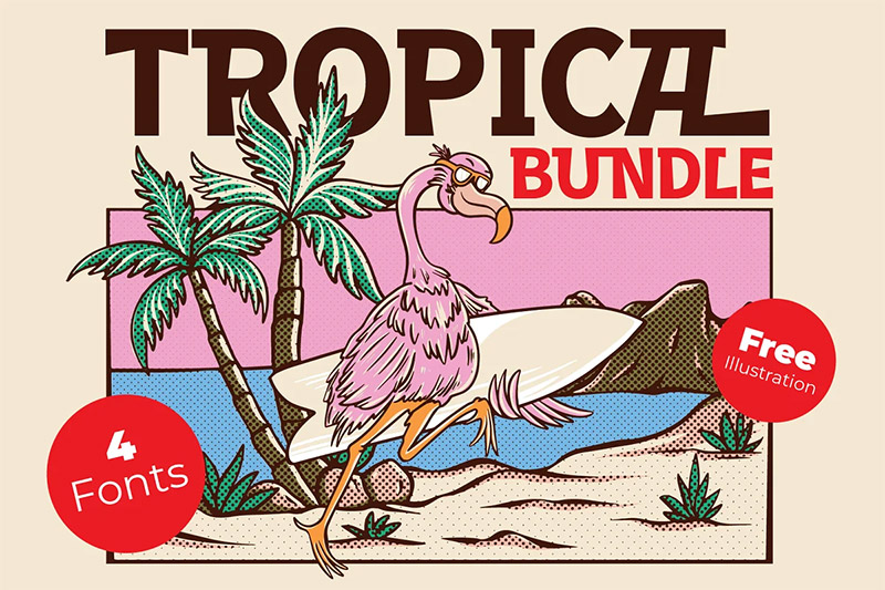 Tropical Summer Font Bundle